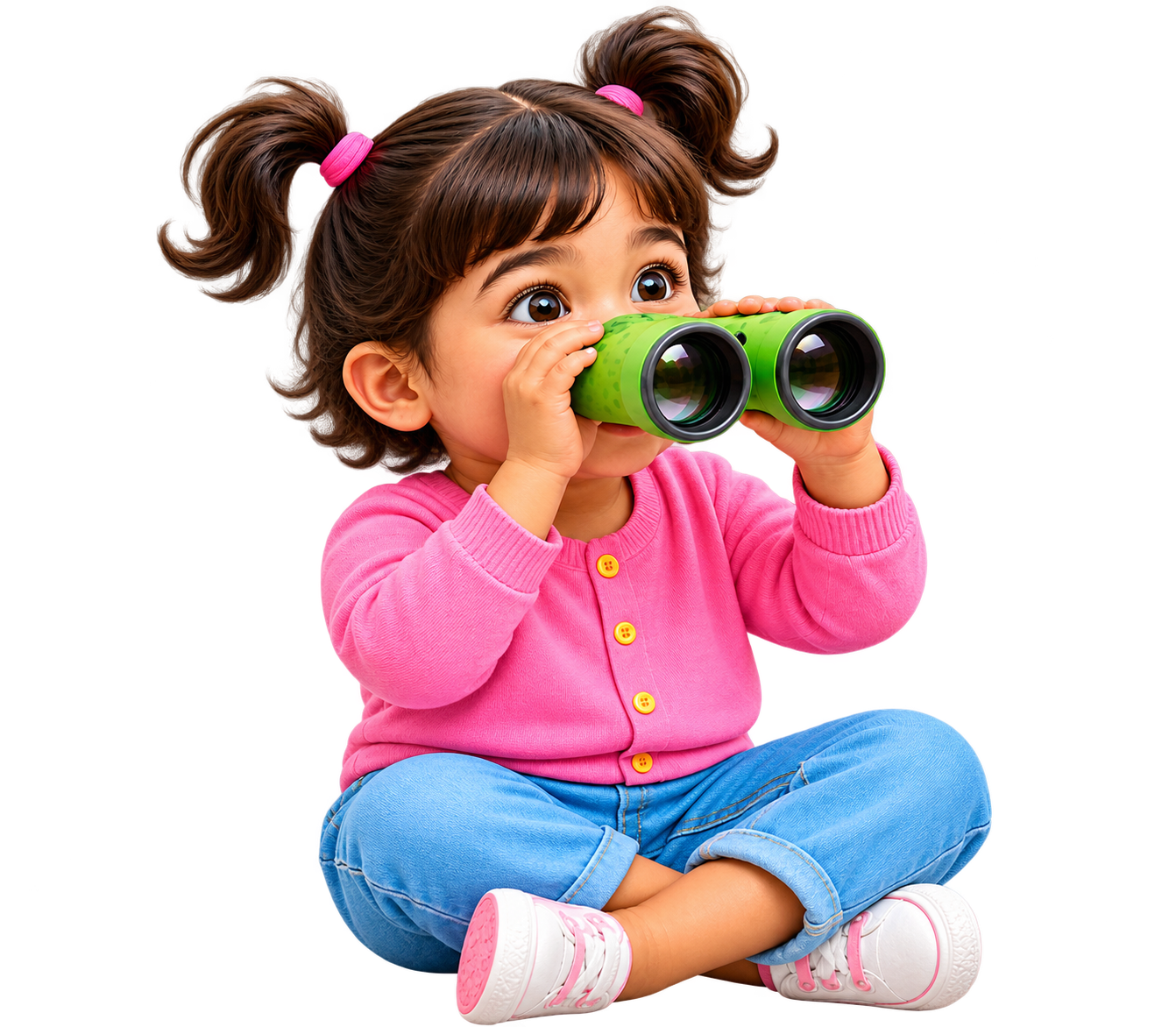 Child looking through binoculars